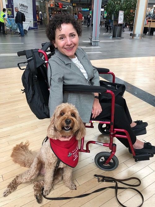 Me and Gypsy Boy, one of the service dogs at YVR